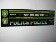 Greensburg Pennsylvania Police Patrol Vehicle Decals 1:64