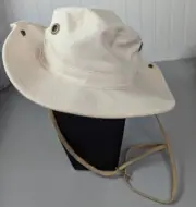 Vtg Original Panama Jack Hat Canvas Bucket Safari Cap Snap Brim Size M Cotton