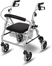 Walkers for Seniors with Seat and 4 Wheel Walker for Seniors, Foldable, Rollator Walker with Three Wheels, Height Adjustable Handles Little Surprise