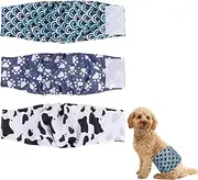 Reusable Dog Nappies 3pcs, Super Absorbent Dog Pants for Male, Washable Belly Bands for Dogs, Adjustable Dog Diapers Wrap for Small Medium Large Dogs (M)