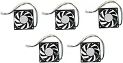 Mellisso 5Pcs 70X70X15mm 12V 4 Pins PWM PC Computer Case CPU Cooler Cooling Fan Black
