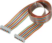 uxcell 1 Pcs 26 Pin Flat Rainbow Ribbon Cable FC/FC Female Connector 3.3FT 2.54mm Pitch Breadboard Jumper Wires for Electronic Projects