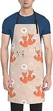 Aprons for Women with Pockets Chef Apron Adjustable Neck Strap Kitchen Apron, Fox, One Size, Fox, One Size