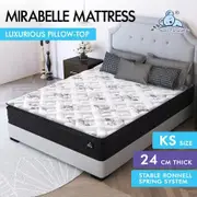 STARRY EUCALYPT Mattress Pillow Top Foam Bed King Single Bonnell Spring 24cm