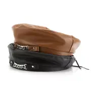 Women Soft Top PU Leather Beret Hat Adjustable Brimless Cap Clubwear Party