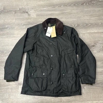 Men's Barbour Bedale Waxed Cotton Jacket Size 32 in Sage Green