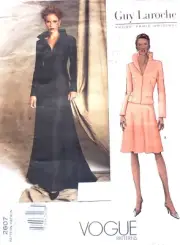 Vogue 2607 pattern Guy Laroche jacket & skirt plus size 18-22 uncut high collar
