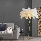 Feather Floor Lamp White Natural Ostrich Unique Abstract Bedside Lamp