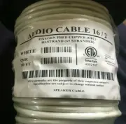 16 AWG Gauge 16/2 CL3 Speaker Wire White 100FT