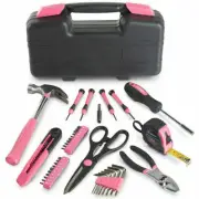 39 Pcs Pink Lady Tool Kit with Carry Case Women Household Craftsman Tool Set DIY