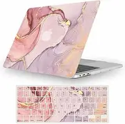 Fancity Compatible with MacBook Pro 13 inch Case with Touch Bar 2020 2021 2022, M2 M1 Chip A2338/A2289/A2251/A2159/A1989/A1706 Hard Shell Pro 13 Case (2016-2022 Release) & Keyboard Cover, Pink Marble