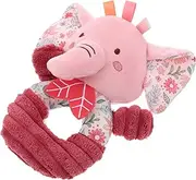 VICASKY Newborn Plush Elephant Rattle Soft Sensory Ring for Year Engaging Stuffed Animal with Built Rattle for Play and Bonding Activities