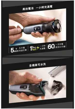 【贈毛孔3步驟乾淨鼻貼】【PHILIPS 飛利浦】5D三刀頭電動刮鬍刀 S3134 電鬍刀 (8.3折)