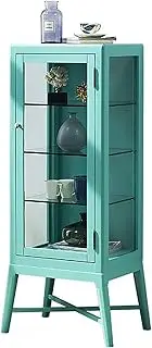Wine Cabinet Solid Wood Wine Cabinet Glass Door Modern Minimalist Display Cabinet Hand-Made Cabinet for Home Kitchen Dining Room Wine Rack (Color : Green)