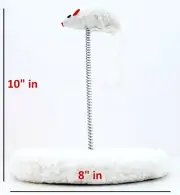 TOOPAWS Cat Toy Coil Tethered Mouse Soft Pounce Swat Kitty Pet Play Swatter 10"