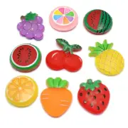 25pcs Assorted Soft Silicone Rubber Various Fruit Carrot Flatback Charm Slime