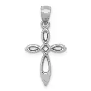 14K White Gold Cross Pendant