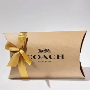 COACH 橘紅色荔枝皮革手拿包-附禮盒