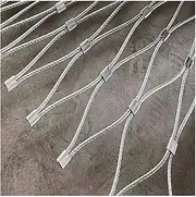 SXEVZOO 304 Stainless Steel Wire Rope Netting, Safety Net for Balcony Garden Impact Resistant 8cm/1,5mm Flexible Rope Railing Mesh, Poultry Movable Metal Mesh(2.5x6m)
