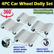 4PC Car Wheel Dolly Vehicle Positioning Jack Transport Trolley Set 2720kg Load