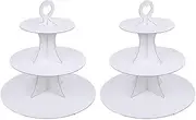 2 Pack 3 Tiered Cupcake Stand,Round Dessert Tray,Dessert Plate,Cake Stands,Paper Dessert Cupcake Tower,Dessert Holder,for Wedding, Birthday,High Tea,Party Supplies