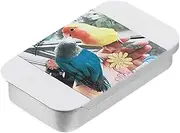 Folpus Pet Bird Feeder Box Sliding Cover Case Organizer Dispenser Push Pull Snack Box Handheld Feeder for Bird Training Budgerigar, Style C