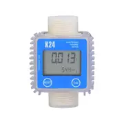 Digital K24 Turbine Oil Fuel Flow Meter Gauge LCD Fuel Flow Meter Chemicals Water Sea Liquid Flow M Blue White