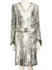 Green Stripe Sequinned Dress