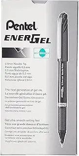 Pentel EnerGel NV Gel Ink Pen, (0.5mm), Fine Point Capped, Needle Tip, Black Ink, Box of 12 (BLN25-A)