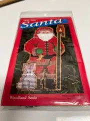 Olde Time Santa Woodland Santa Cross Stitch Kit Yarn Tree #8316
