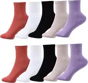 [SAFIGLE] 10 Pairs High Ankle Cotton Socks Women's Boot Socks Moisture Wicking Cushioned Thin 's Socks For Women