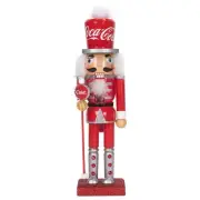 10 Inch Multicolor Coca Cola Nutcracker Wooden Figurine Holiday Decor