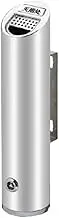 Garbage Cans Stainless Steel Ash Pillar Outdoor Wall Mounted Hotel Ash Cigarette Butt Collection Silver Outside Trash Bin(Medium)