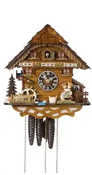 Hones 6278 One Day Musical Kissing Lovers German Hand Carved Cuckoo Clock