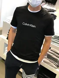 在飛比找Yahoo!奇摩拍賣優惠-CK Calvin Klein男士新款時尚純棉經典LOGO休