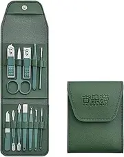 Nail Clippers Set 12-piece Nail Clipper Set Convenient Beauty Tool Clipper Manicure Nail Trimmer Pedicure Knife Ear Peeling Knife Nail Manicure Nail Clippers Portable Set(Dark green)