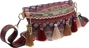 [Holibanna] 1PC Ethnic Style Bag with Belt Large Capacity Tassel Chest Bag for Women for Daily Use Durable Material for Storing Essentials