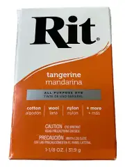 RIT All Purpose Fabric Powder Dye (31.9g) Tangerine Color for Wool/Cotton/Nylon