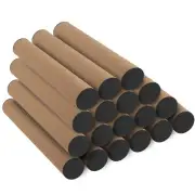 18 Pack 15 Inches Kraft Shipping Tubes, Mailing Tubes with Black Caps for Shi...