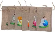WHAMVOX 6pcs Drawstring Bags Linen Party Favor Pouches for Versatile Candy Storage Lightweight and Reusable Present Bags for Eggs Treats and