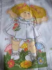 VINTAGE BLONDE CABBAGE PATCH DOLL FABRIC PILLOW PANEL 1 DOLL FRONT AND BACK