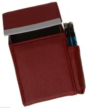 WOMEN RED CIGARETTE Hard Case pouch PU Leather Holder Wallet Purse-New