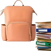 Leather Diaper Bag Backpack - Travel Baby Bag,Waterproof PU Leather Diaper Backpack Large Organizing Pouches for Dad