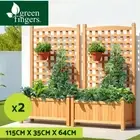 Green Fingers 2X Garden Bed Wooden 64x35x115cm Planter Raised Box Container