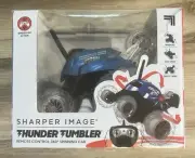 New Sharper Image Thunder Tumbler Remote Control 360 Degree Spinning Car Blue
