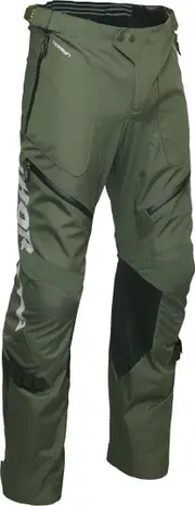 Thor Terrain OTB waterproof Motocross Textile Pants, green-brown, Size 38 for Men Green Brown
