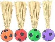 Feather Ball Cat Toy - Interactive Bouncy Balls with Raffia | Boredom-Relief Pet Games for Hunting Simulation, Climbing