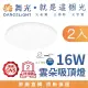 【DanceLight 舞光】1-2坪 16W雲朵LED薄型吸頂燈-2入組(白光/自然光/黃光)