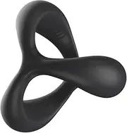 Silicone Penis Ring Reusable Cock Ring Ball Ring Penis Enlargers 3 in 1 Ultra Soft Stretchy Cock Ring Penis Enlargers, Sex Toy for Men, Black