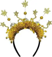 [Generic] Happy New Year Headband,Golden Silver Headbands | Hair Styling Accessories Cosplay Parties Headband, 2025 Festival Headpiece for Girls